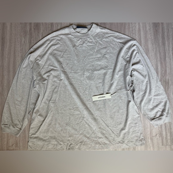 Fear Of God Essentials Long Sleeve Shirt Grey Oversized Men’s Size Large NWT - Picture 1 of 8